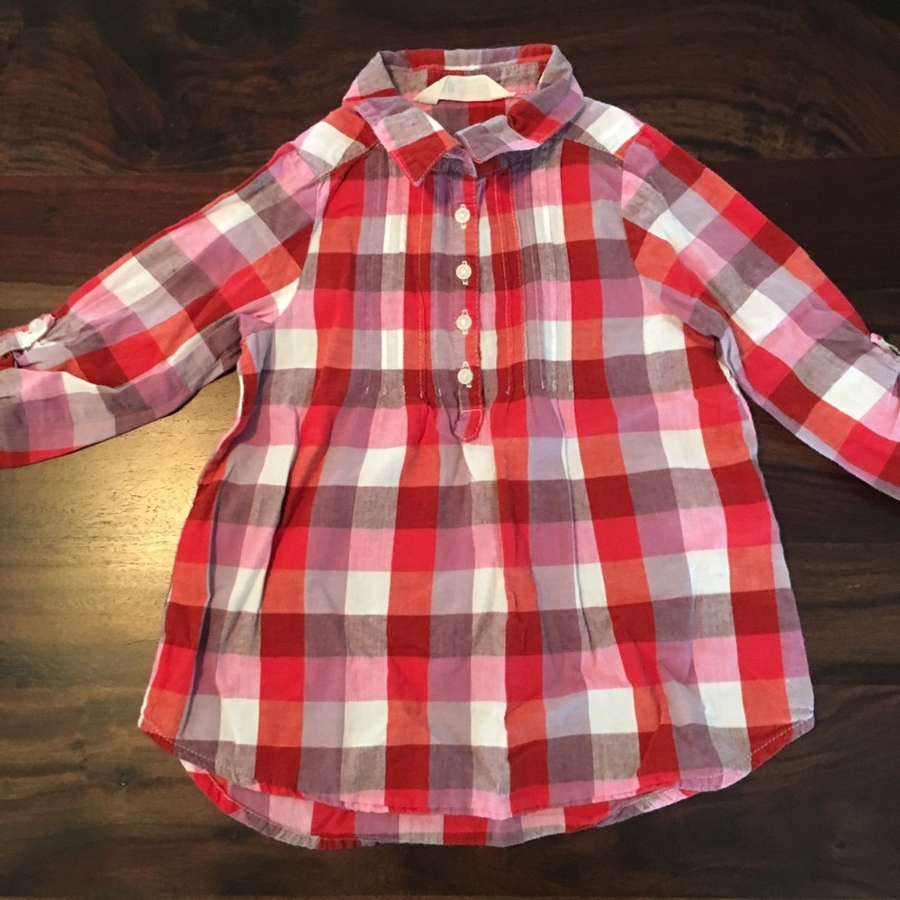 H&M plaid tunic blouse
